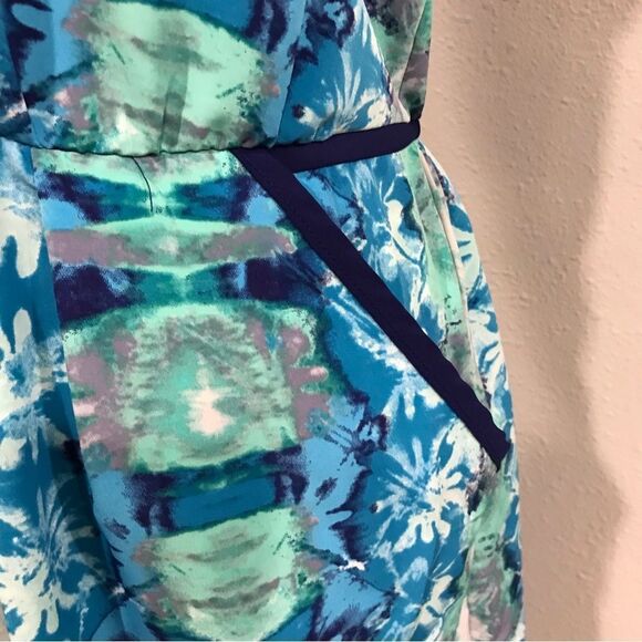 Watercolor print short sleeve casual dress size medium - Picture 4 of 11